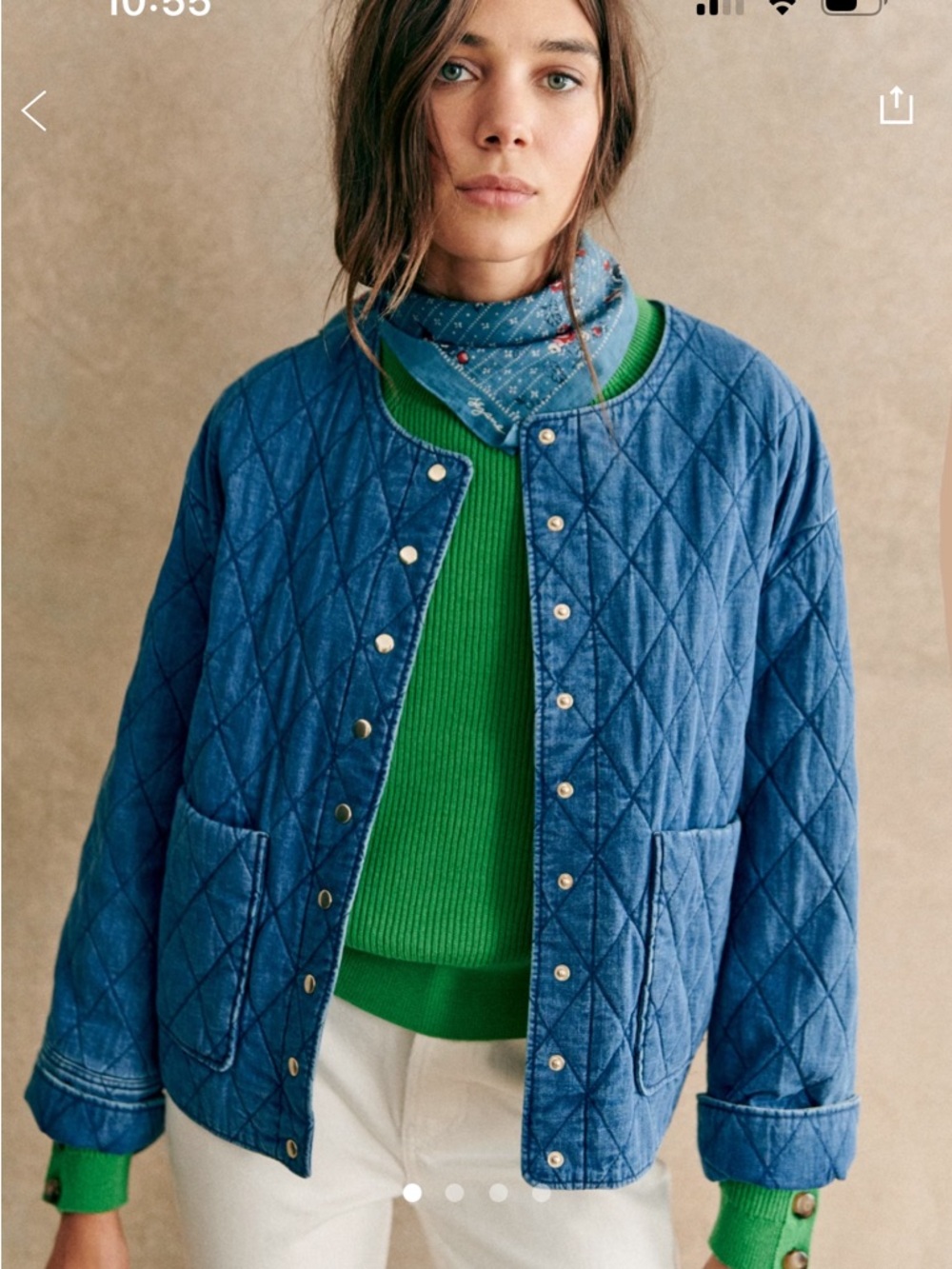 Sezane Dakota Jacket Denim Blue - Size 4